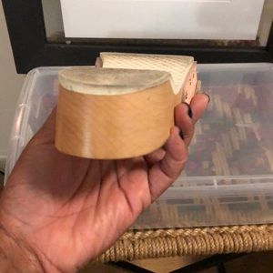 Burberry pink wooden sandal with leather strap